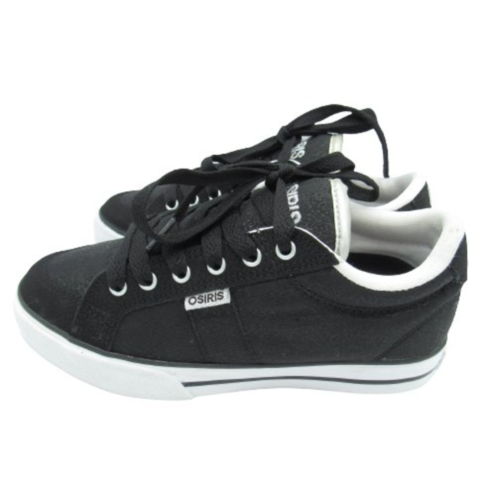Osiris Barron Girls Size 5 Black Silver Snakeskin Print Skate Shoes Skateboard